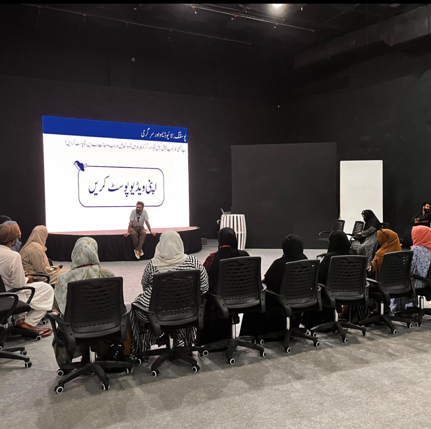 Frontline workers trained in social media storytelling, scripting, video structure and community communication.